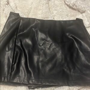 Black Faux Leather Skirt